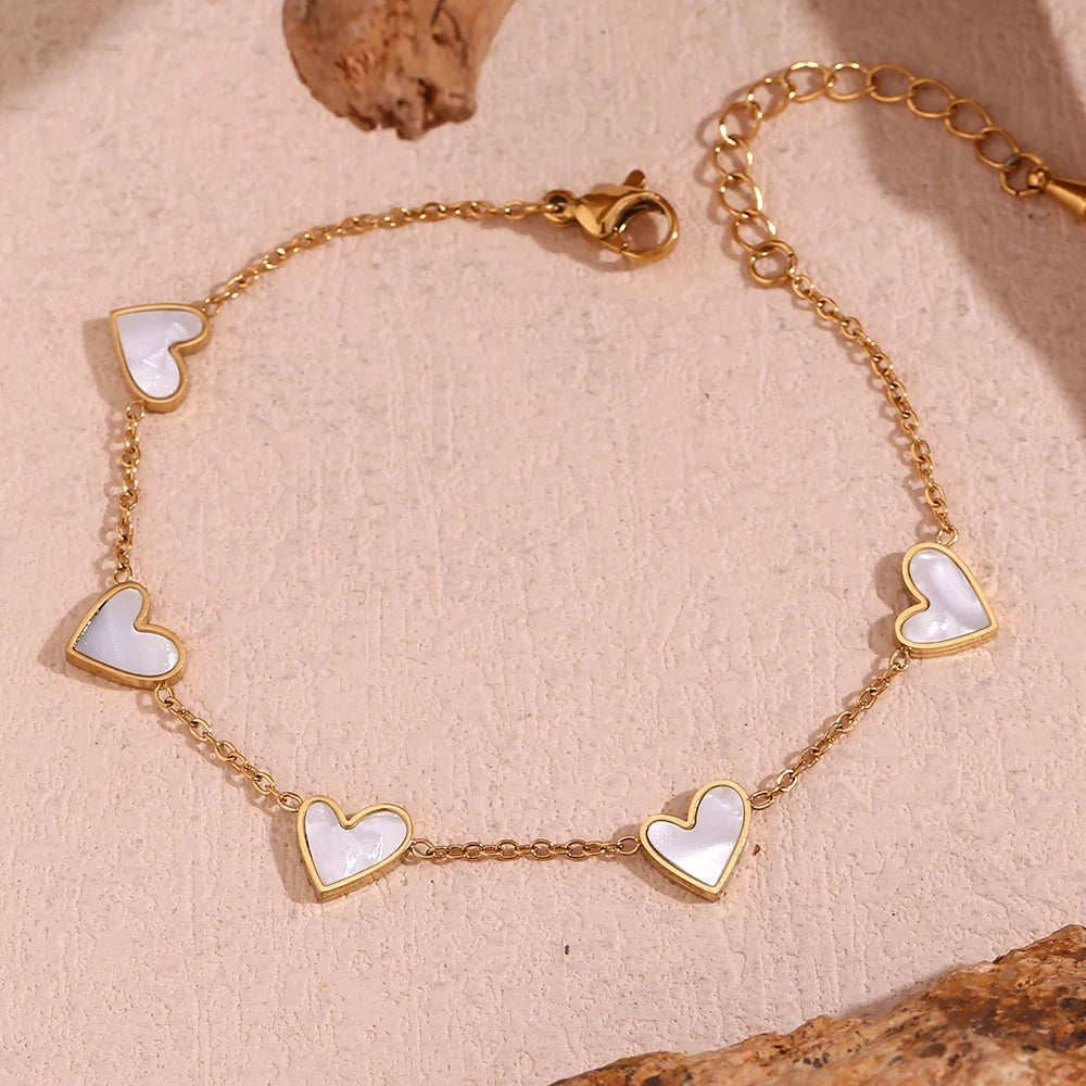 White Heart Armband